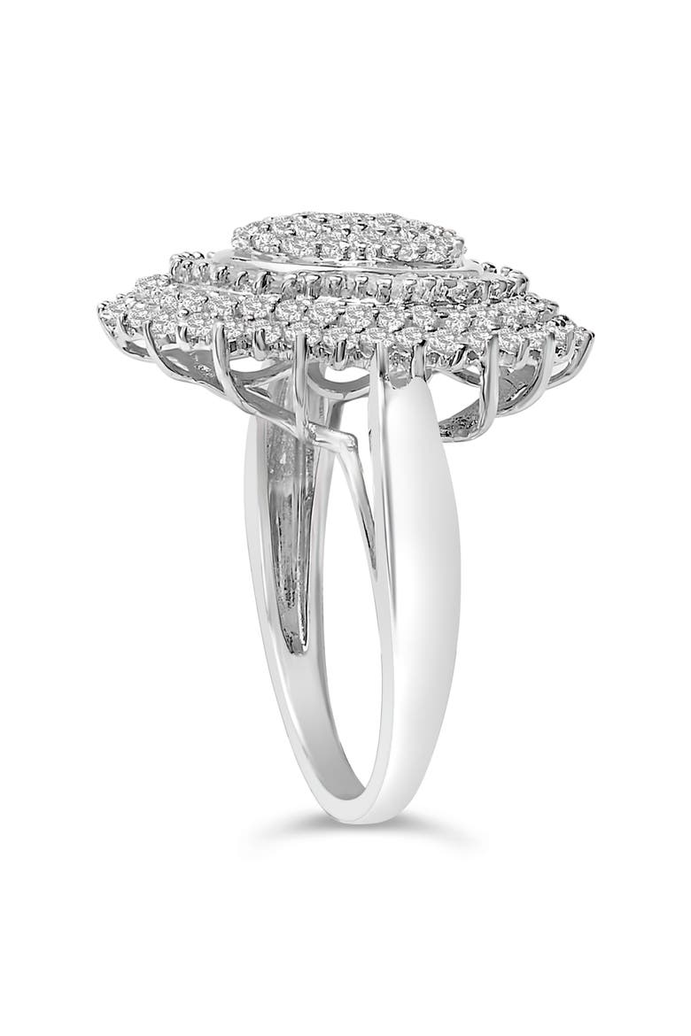 Sterling Silver 2.0 Cttw Diamond Oval Halo Cocktail Ring, Alternate, color, Silver