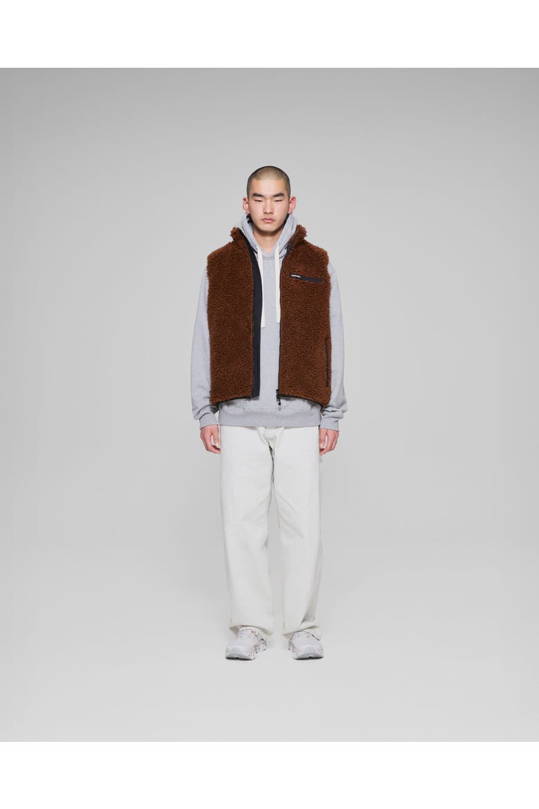 Fleece Vest, Alternate, color, Brown