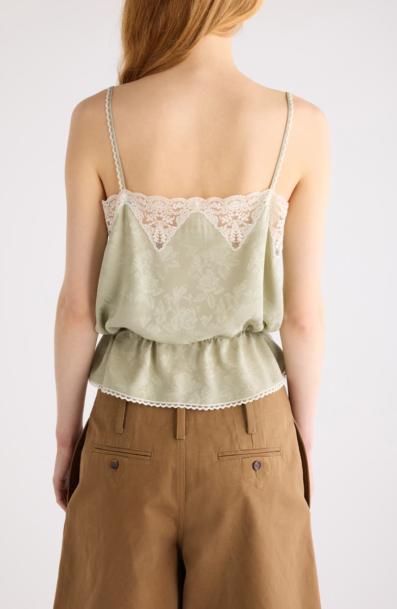 Chloé Rose Jacquard Organic Silk Camisole, Alternate, color, Clear Green