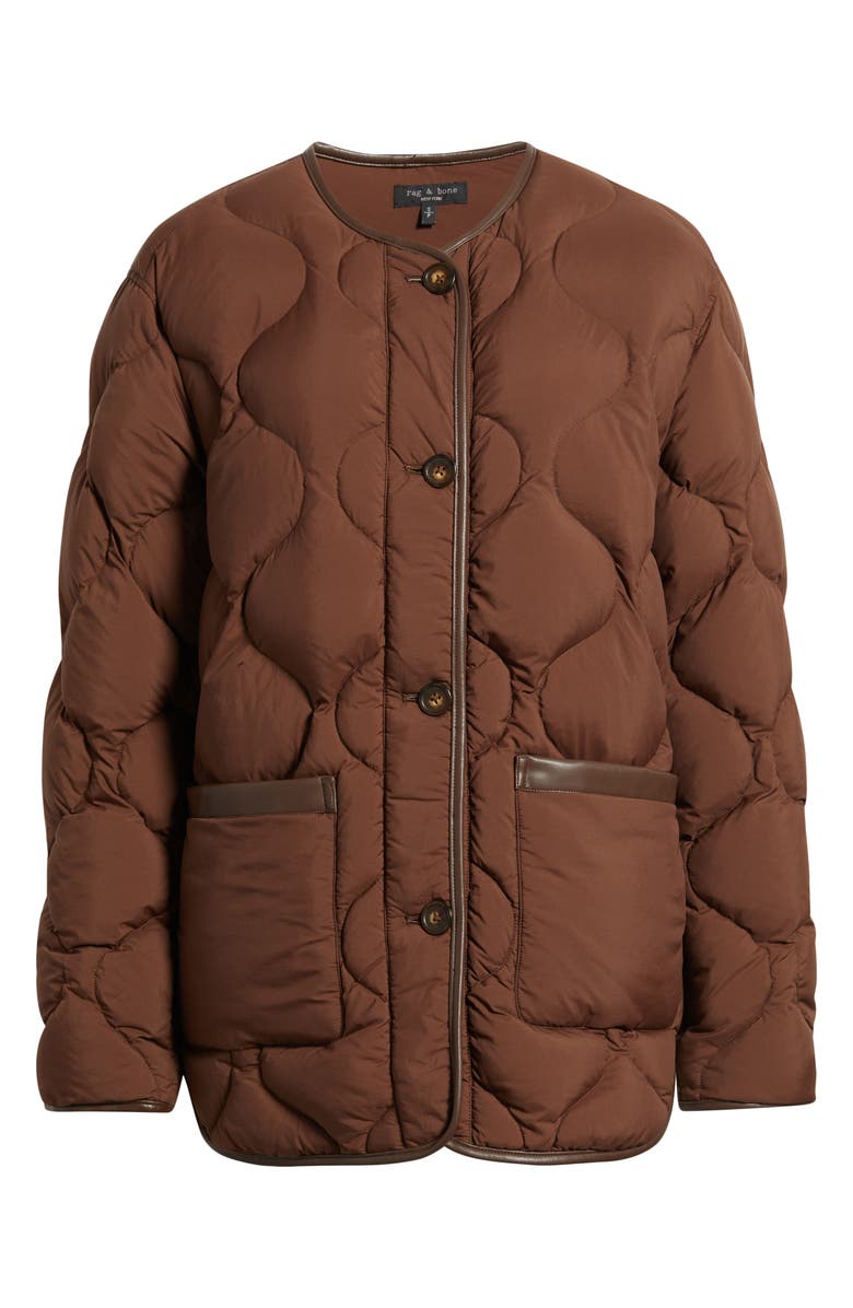rag & bone Tatiana Down & Feather Fill Quilted Jacket, Alternate, color, Brown