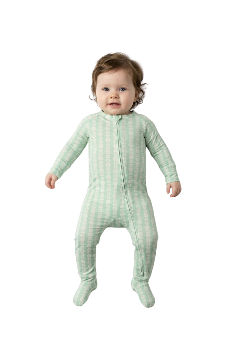 Motette Long Sleeve and Pajama Buttery Soft Sleeper, Alternate, color, Mint Meadows