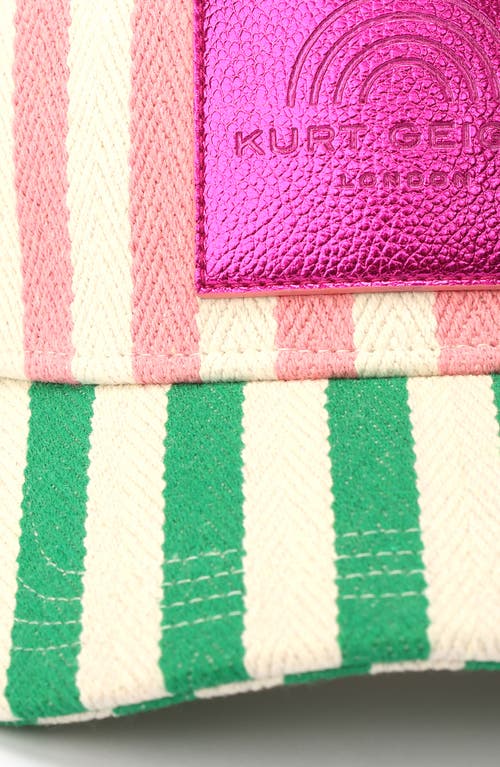 Kurt Geiger London Multicolor Stripe Baseball Hat In Rainbow