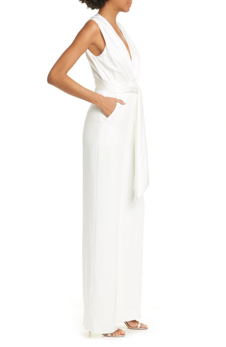 Simkhai Jonathan Simkhai Satin & Crepe Jumpsuit, Alternate, color, 