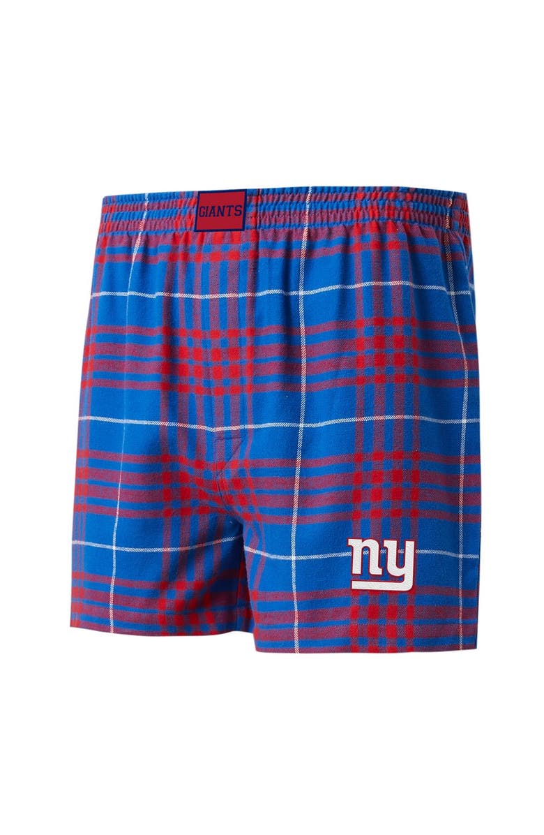 CONCEPTS SPORT Men's Concepts Sport Royal/Red New York Giants Concord Flannel Boxers, Main, color, 