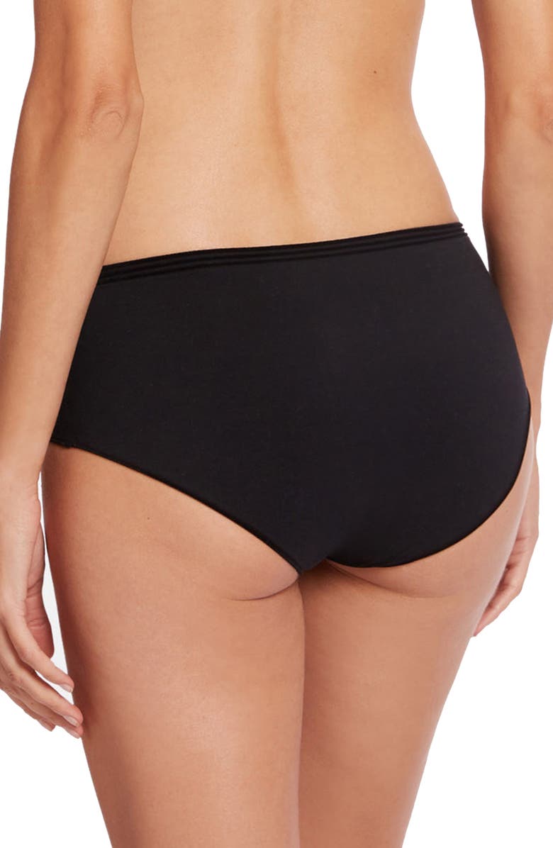 Wolford Cotton Contour 3W Hipster Briefs, Alternate, color, Black