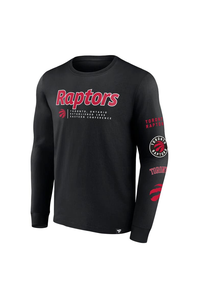 Men's Fanatics Black Toronto Raptors Baseline Long Sleeve T-Shirt, Alternate, color, Black
