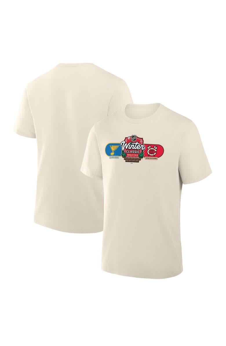 FANATICS Men's Fanatics Cream Chicago Blackhawks vs. St. Louis Blues 2025 Winter Classic Matchup T-Shirt, Alternate, color,