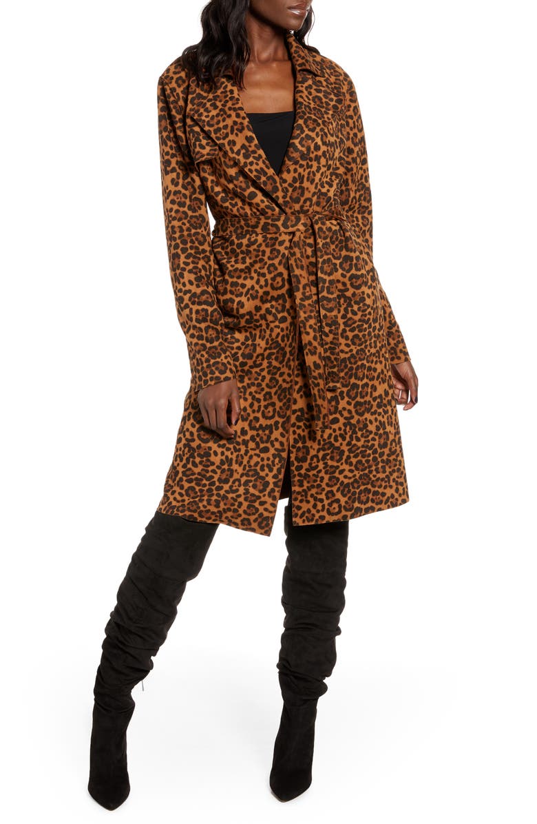 BLANKNYC Faux Suede Trench Coat, Alternate, color,