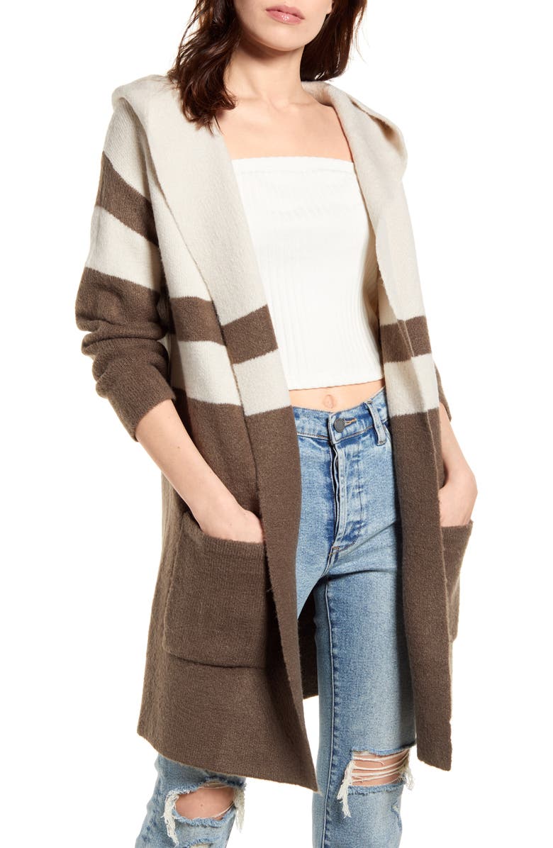 Lulus Carlsbad Hooded Cardigan Sweater, Main, color,