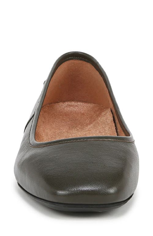 Vionic Orinda Square Toe Flat In Dark Khaki