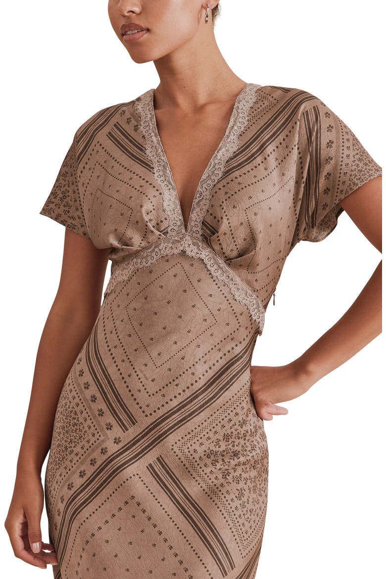 Brynley Print Maxi Dress, Alternate, color, TAUPE
