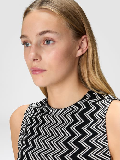 Missoni Black/white Zip Zack Print Top In Black & White