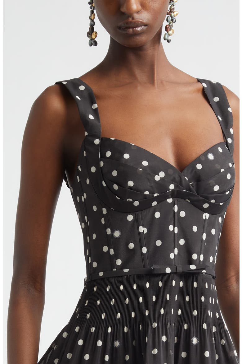 Kindred Spirit Pleated Draped Minidress, Alternate, color, BLACK DOT