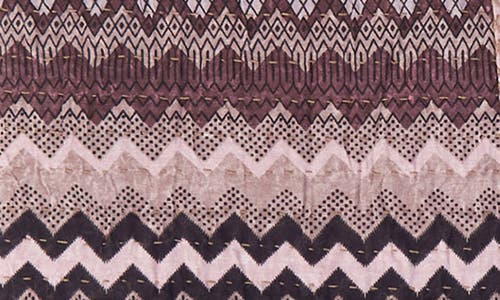 Taj Hotel Vintage Cotton Kantha Throw Blanket In Multi Chevron