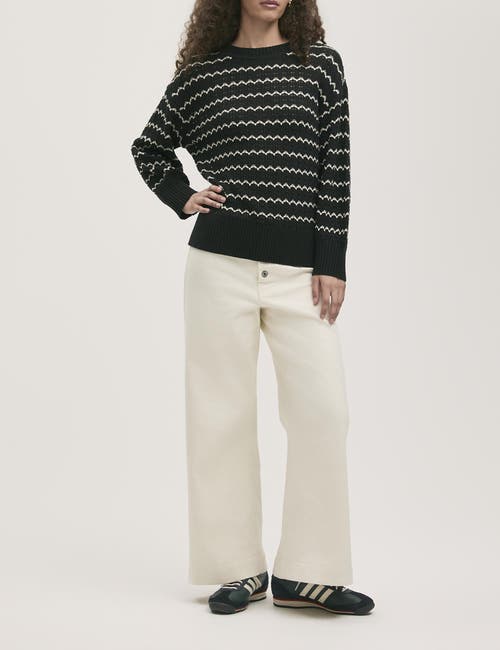 Finery London Sansa Long Sleeve Crochet Jumper In Black