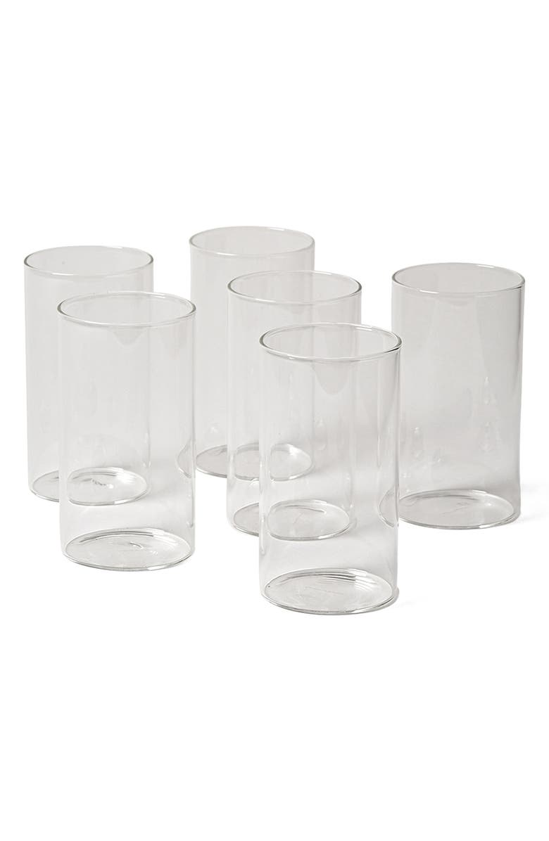 Farmhouse Pottery Silo Set of 6 Water Glasses, Main, color, Clear