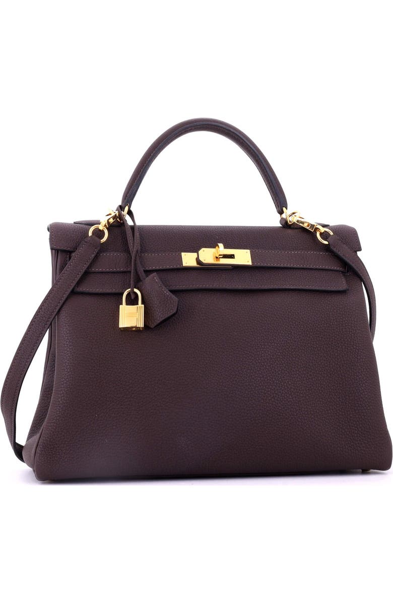 Pre-Owned Hermes Kelly Handbag Brown Togo with Gold Hardware 32, Alternate, color, Havane