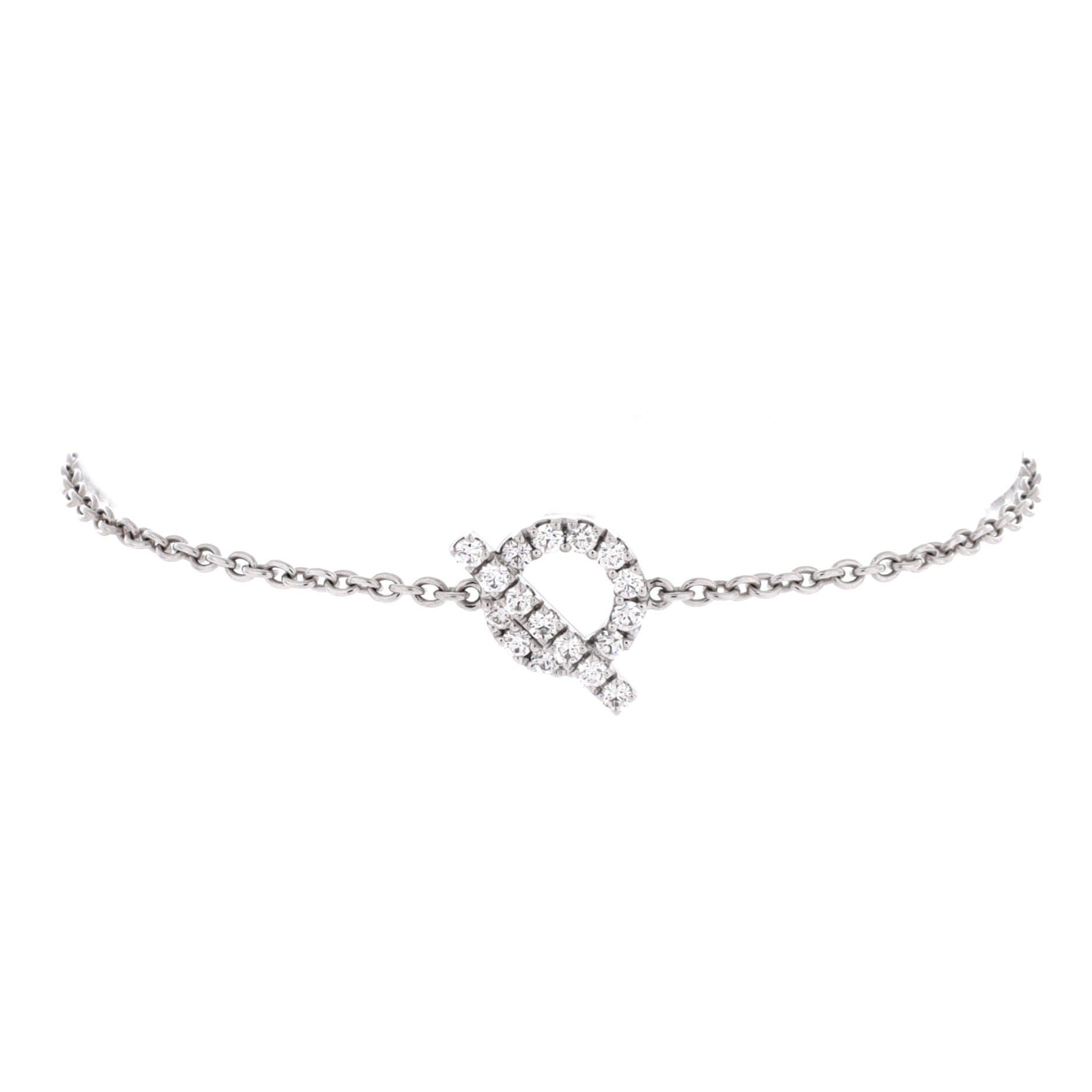 Pre-Owned Hermes Finesse Bracelet 18K White Gold and Diamonds, Main, color, White Gold