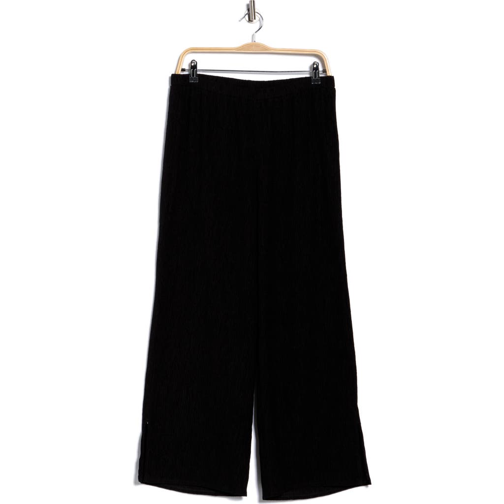 Eileen Fisher Crinkled Wide Leg Pants In Black