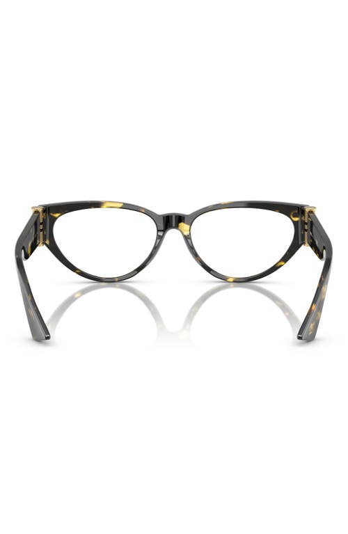 Versace 55mm Cat Eye Optical Glasses In Havana