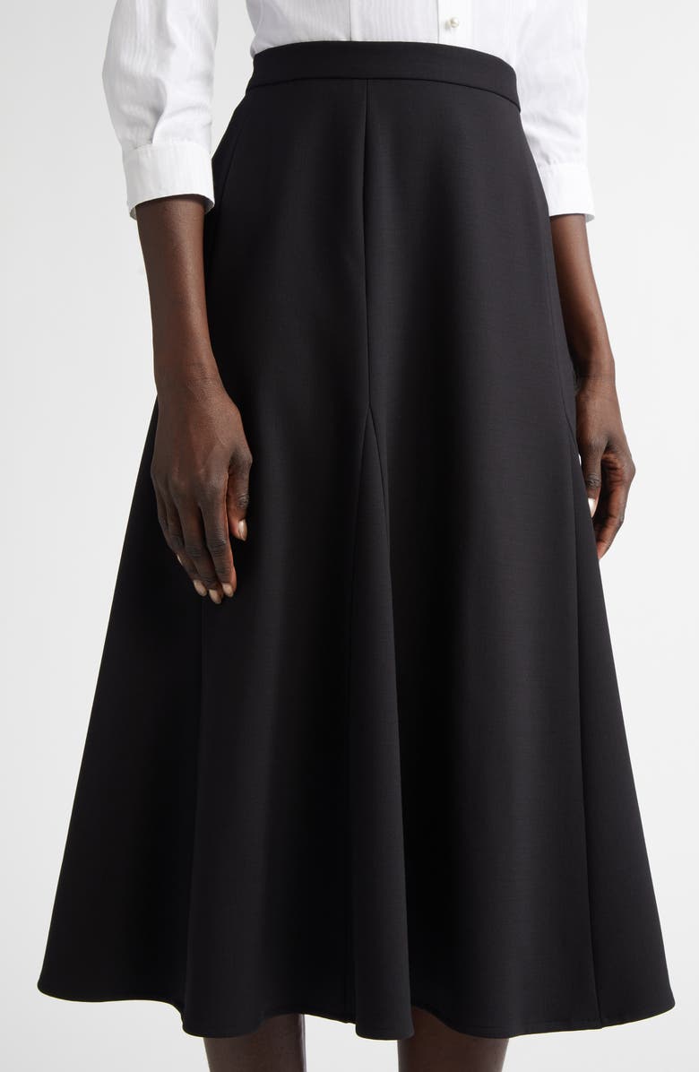 Carolina Herrera A-Line Stretch Virgin Wool Midi Skirt, Alternate, color, 