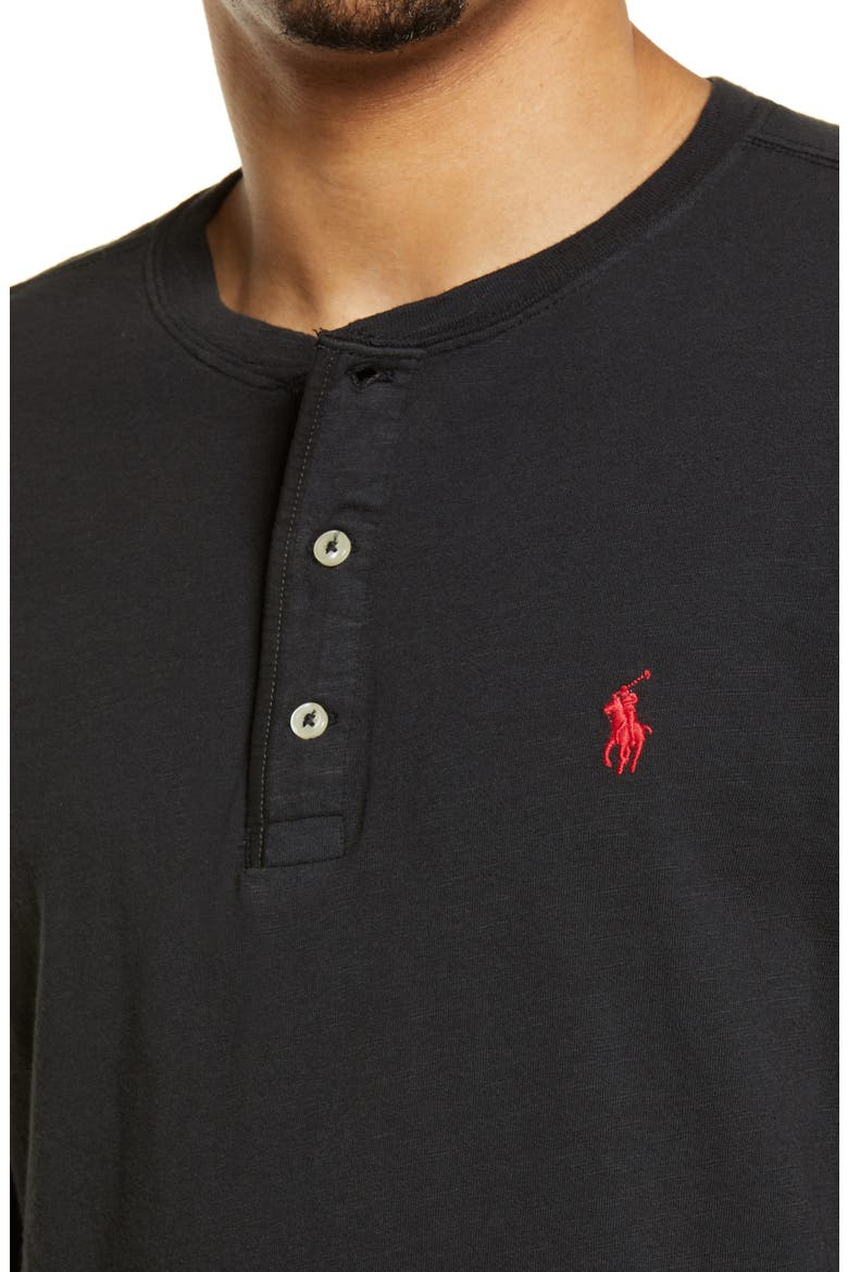 Men's Long Sleeve Henley T-Shirt, Alternate, color, POLO BLACK