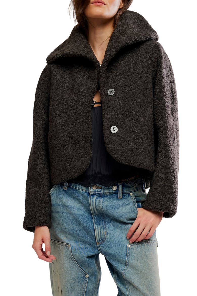Softest Touch High Pile Fleece Jacket, Main, color, CHARCOAL GREY