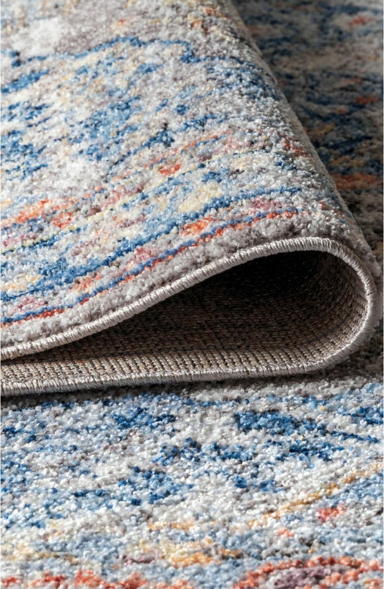 JONATHAN Y Manisa Vintage Medallion Area Rug, Alternate, color, Ivory/Peacock Blue/Coral