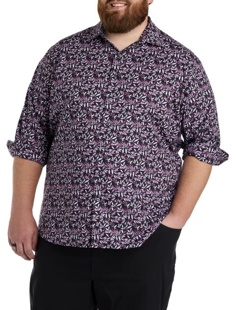 Big & Tall Floral Print Sport Shirt