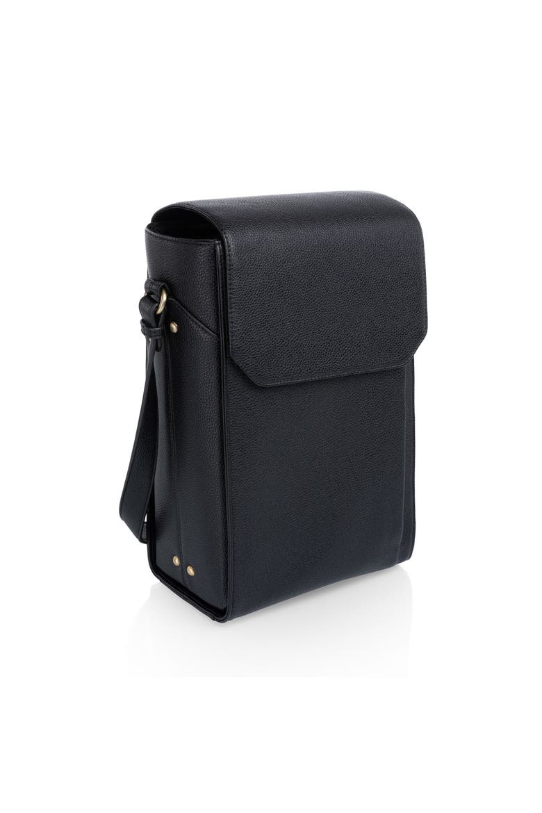 Barossa Two Bottle Leatherette Wine Tote, Main, color, Black