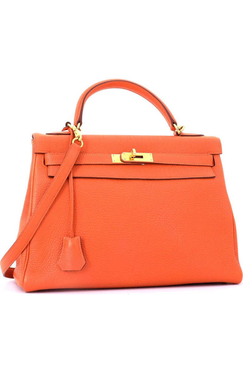 Pre-Owned Hermes Kelly Handbag Orange Togo with Gold Hardware 32, Alternate, color, Orange H