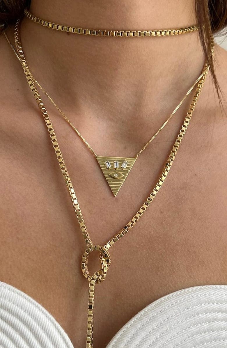 Jennifer Zeuner Annika Diamond & White Sapphire Necklace, Alternate, color, 