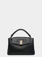 Bally Lock Me Small Top Handle Bag In Grained Leather
