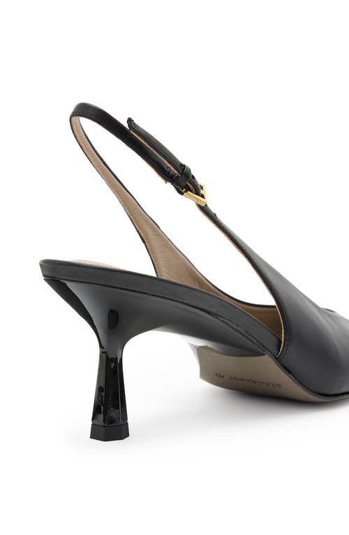 Allsaints Denver Pointed Toe Slingback Pump In Black/gold