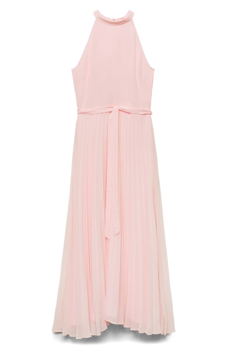 MANGO Pleated Sleeveless Chiffon Maxi Dress, Alternate, color, Pink