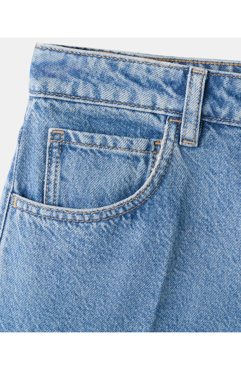 MANGO High Waist Mid Thigh Denim Shorts, Alternate, color, Medium Blue