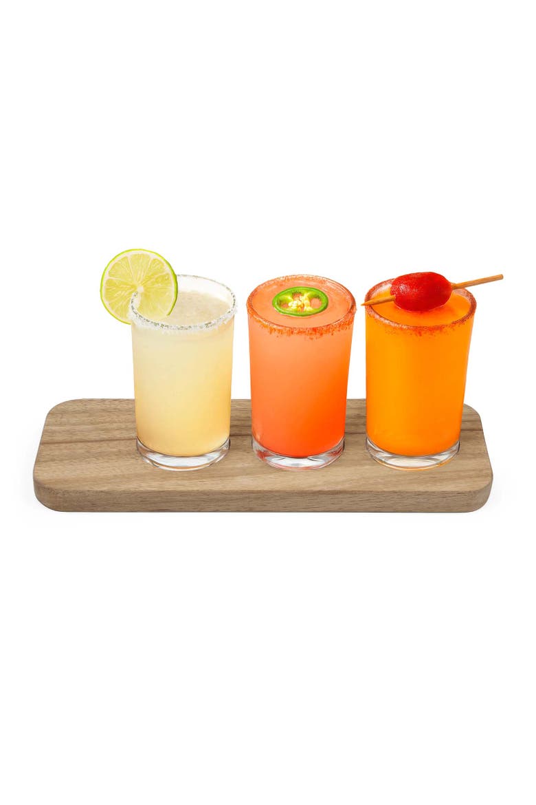 4 Piece Margarita and Frozen Drink Flight Tasting Set, Alternate, color, Brown