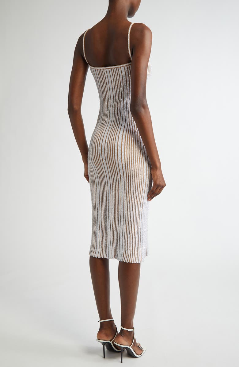 Missoni Sequin Rib Knit Body-Con Sweater Dress, Alternate, color, White/ Beige