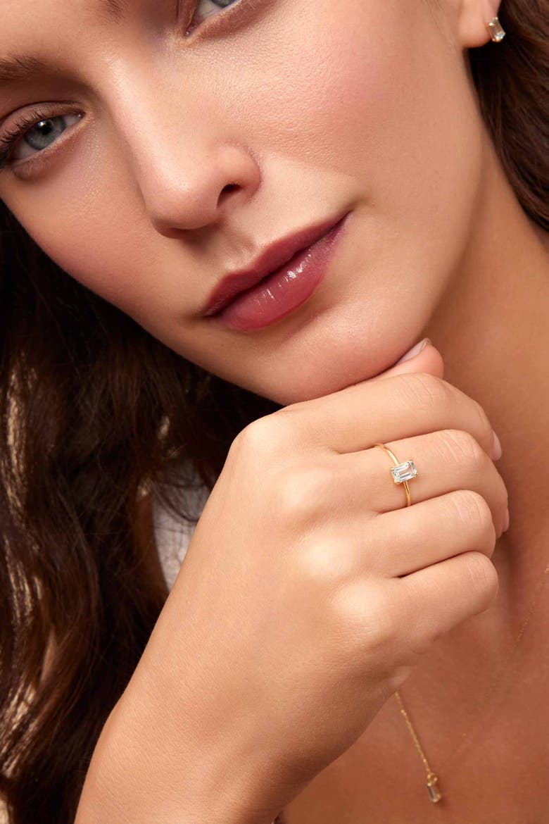 14K Gold Gemstone Vivid Ring, Alternate, color, Yellow Gold - Green Agate