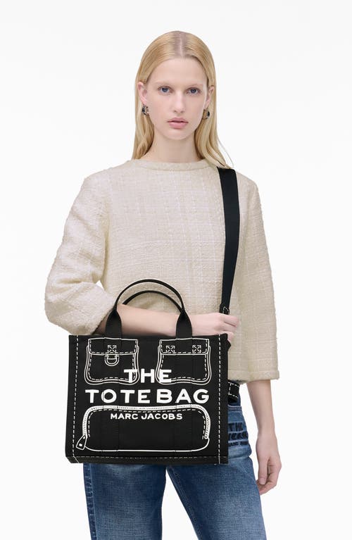 Marc Jacobs The Trompe Loeil Cargo Canvas Medium Tote Bag In Black