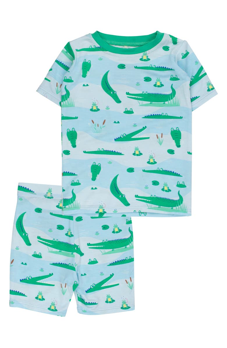 Softsnooze Gender Inclusive Short Sleeve Pajama Set, Main, color, Alligator Adventure
