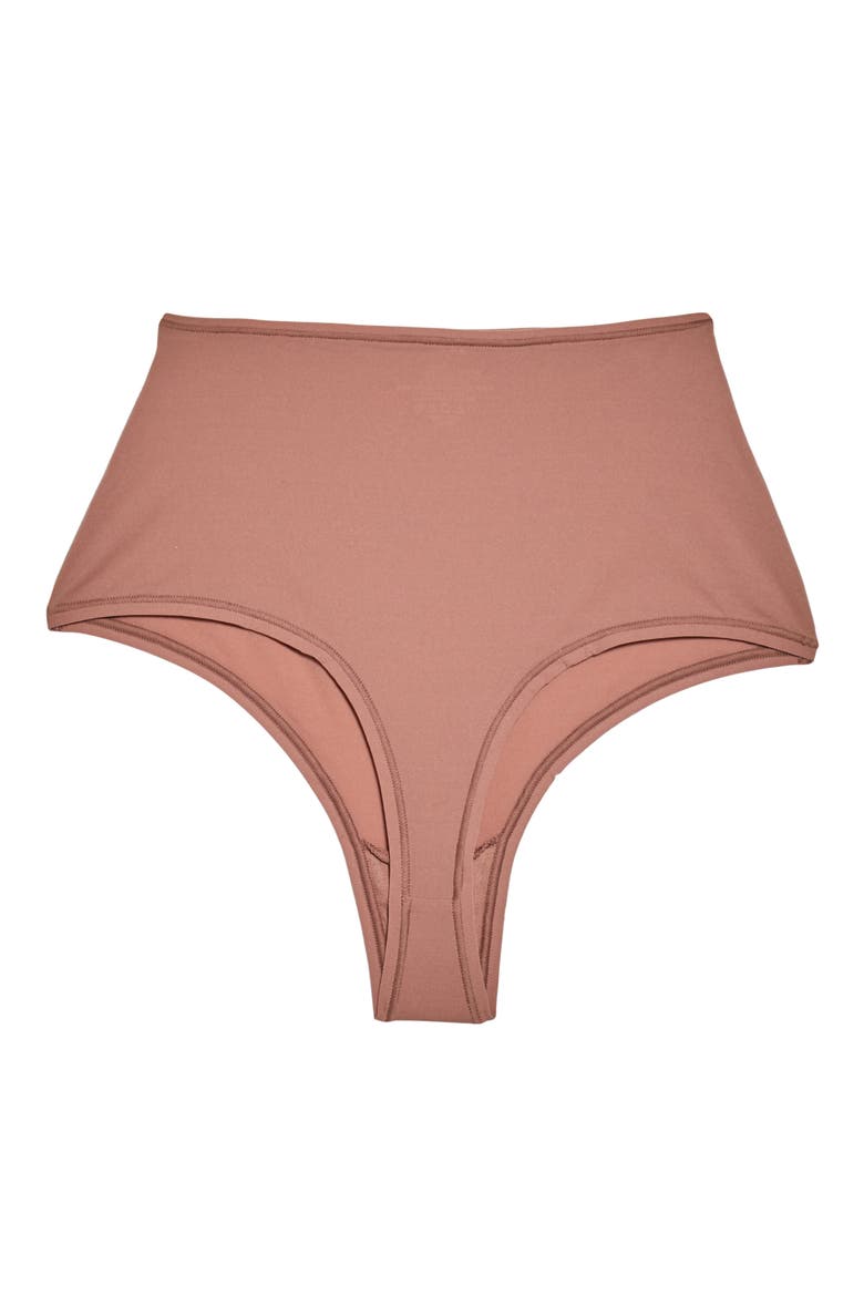 Fits Everybody High Waisted Thong, Alternate, color, ROSE CLAY