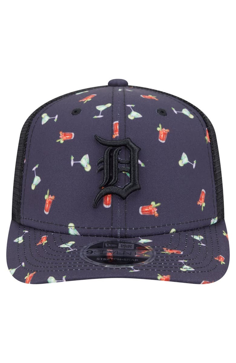 New Era Men's New Era Navy Detroit Tigers Adventure Drinks Pattern 9SEVENTY Stretch-Snap Hat, Alternate, color, Navy