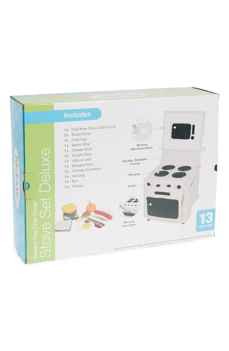 PopOhVer Stove Play Set Deluxe with Plush Food, Alternate, color, Brown