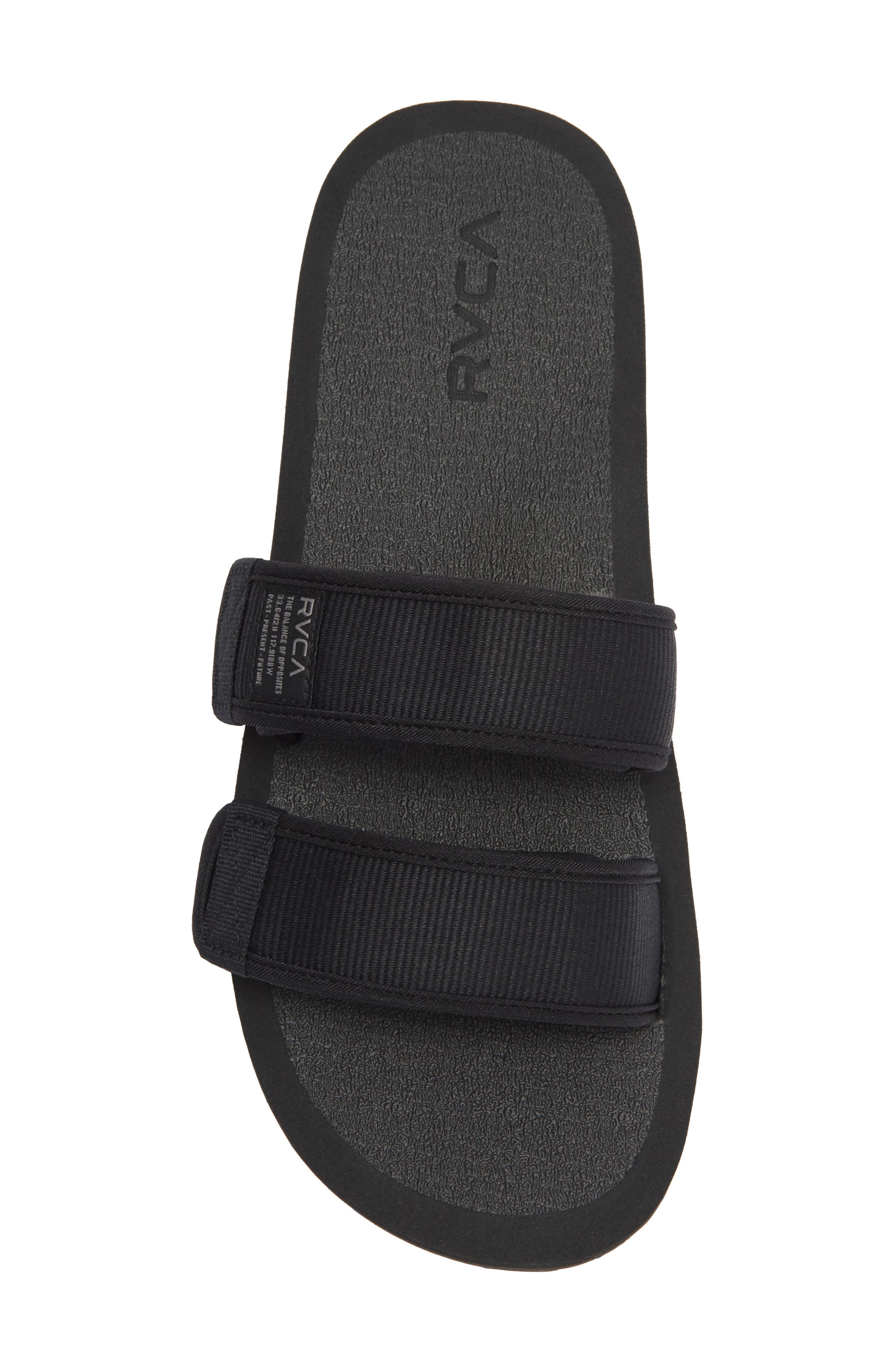 RVCA Peak Slide Sandal, Alternate, color, Black