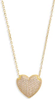 Argento Vivo Sterling Silver Pavé Heart Pendant Necklace