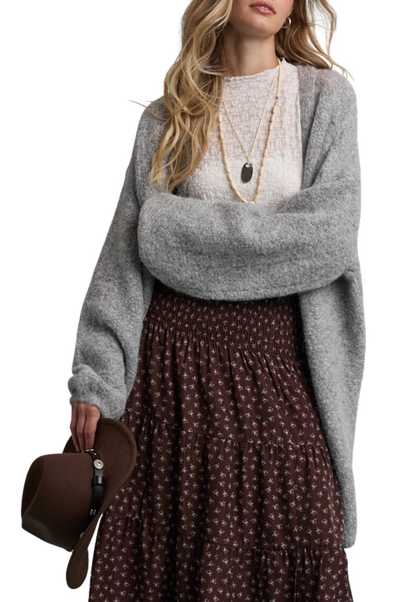 Oversized Brushed Cardigan, Main, color, GREY