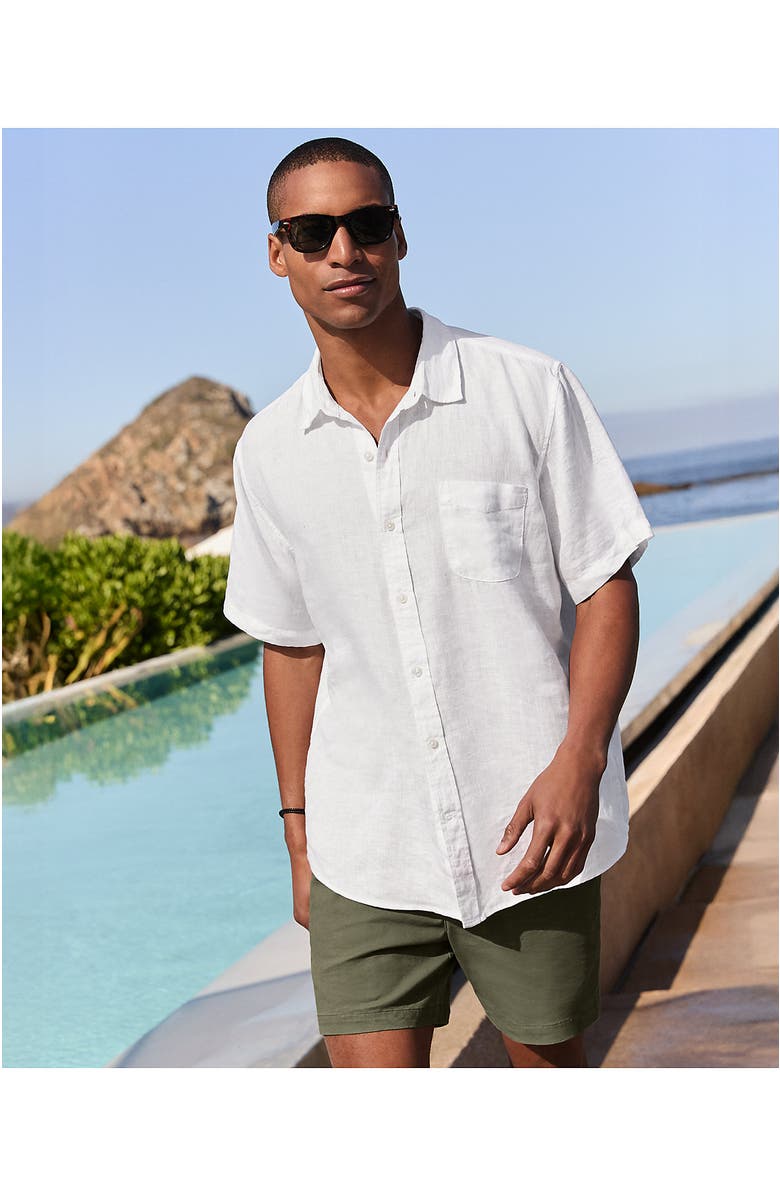 Lands' End Traditional Fit Short Sleeve Linen Shirt, Alternate, color, 