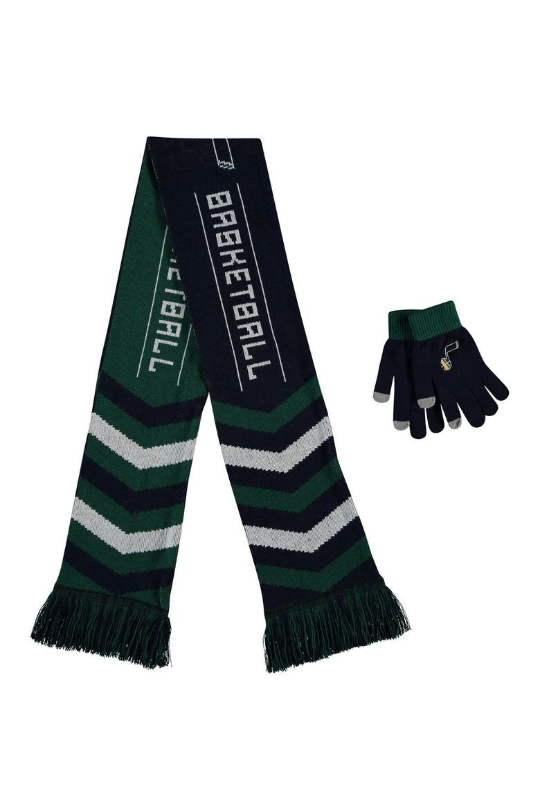 Navy Utah Jazz Glove & Scarf Combo Set, Main, color, Navy