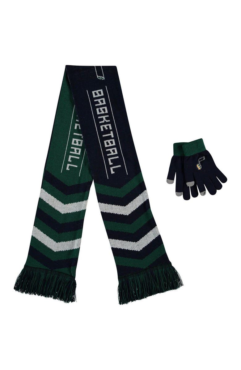 FOCO Navy Utah Jazz Glove & Scarf Combo Set, Main, color, Navy